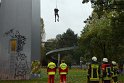 Einsatz BF Hoehenretter Koelner Seilbahn Hoehe Zoobruecke P2206